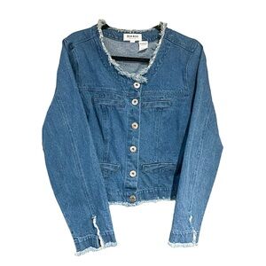 Women’s Crew Neck Denim Jacket Size Large